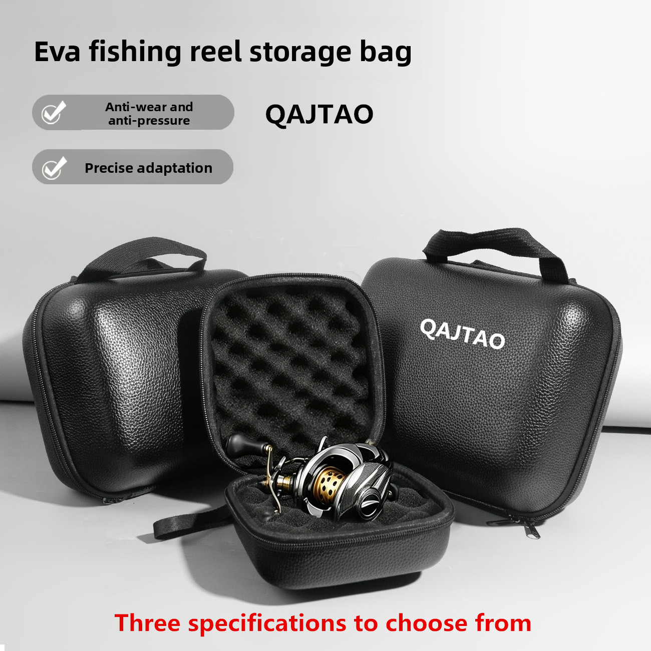 Fish Finder Case - QAJTAO Leder-Angelrollentasche Stoßfeste Wasserdichte Spinnrolle-Schutzhülle für