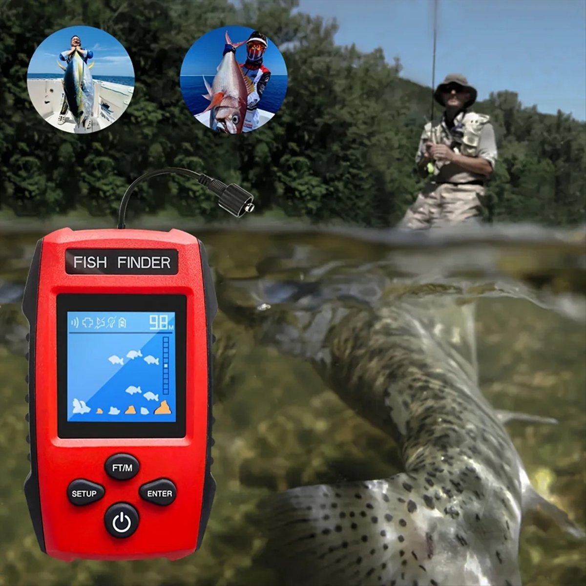 Farb-LCD-Fischfinder, kabelgeb – Fishing Depth Finder Bewertung und Preis
